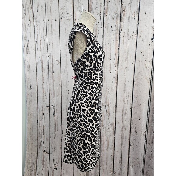 ALK Women's 14 Catherine Malandrino Cheetah Asymmetrical Ruched Sheath Dress EUC - Picture 6 of 10